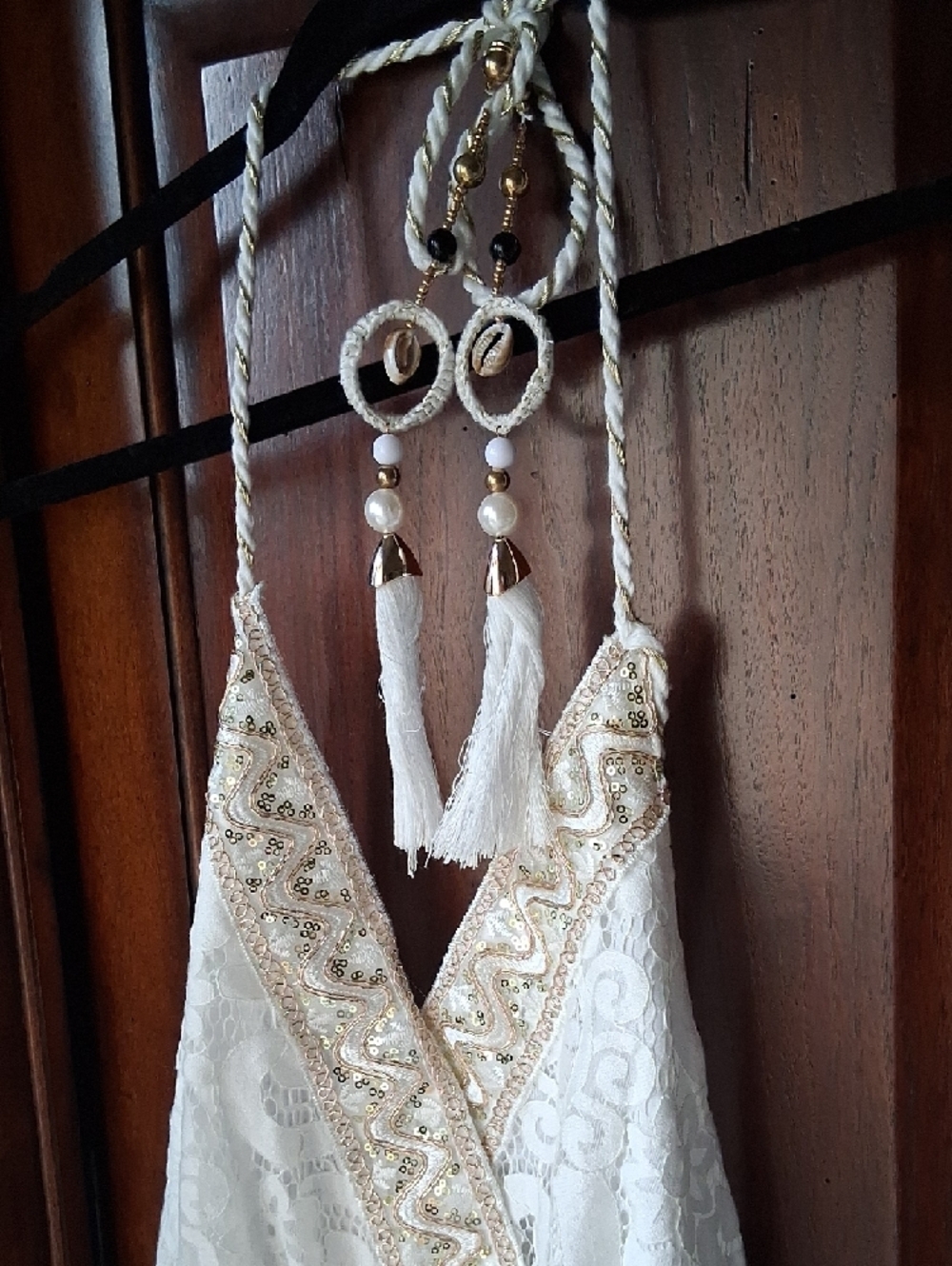 Coastal Cowgirl Sz Small Boho Chic Lace Embellished A Line Dress - Picture 3 of 11